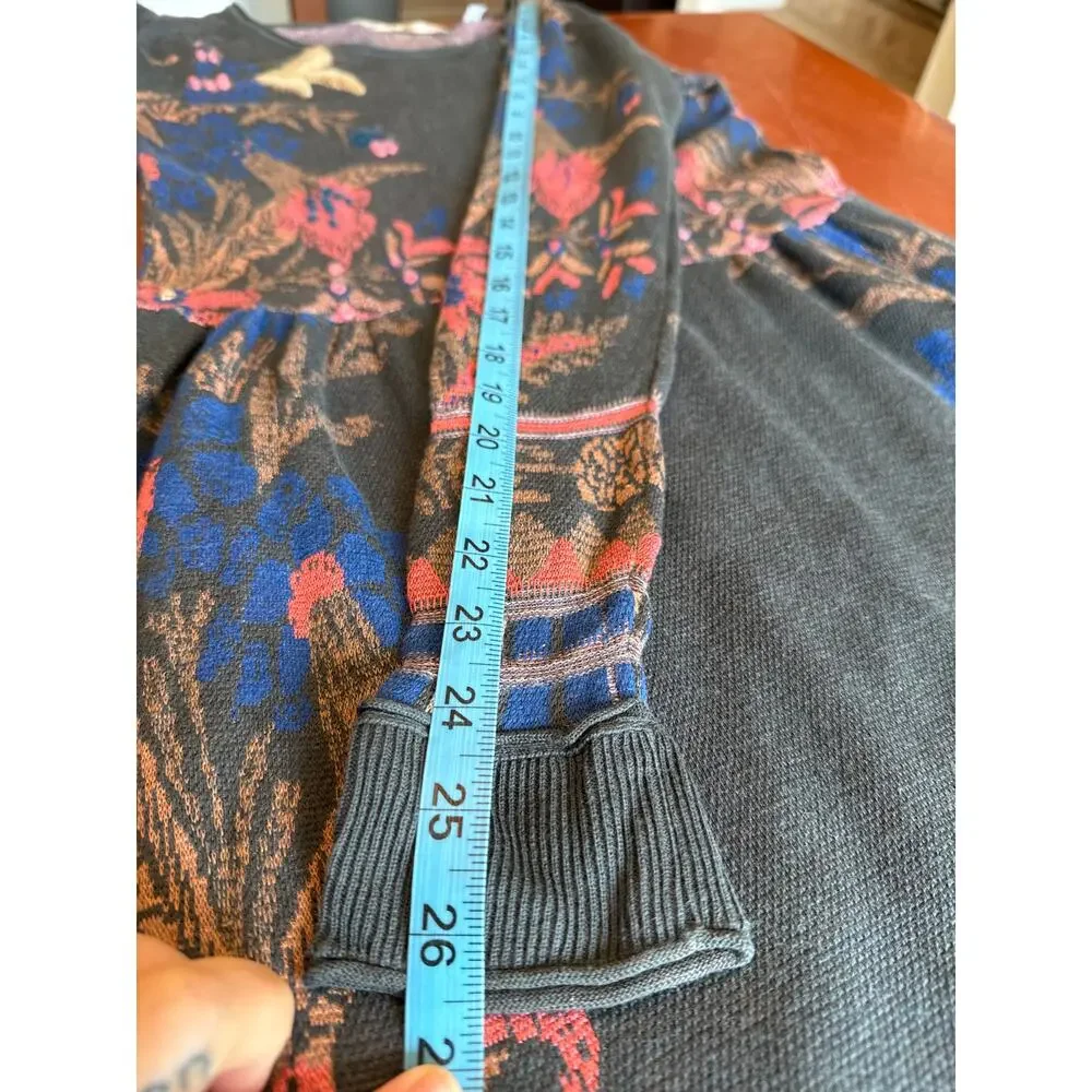 Anthropologie Knitted & Knotted Embroidered Sweater Dress XS Fit & Flare - Picture 6 of 8